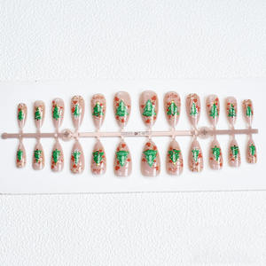 Uñas Postizas de Moda Navideña en Oferta, Juego de Uñas Postizas de Lujo Reutilizables para Fiestas y Bodas, Directo de Fábrica - Product Image 5