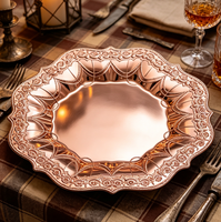 Assiettes de Présentation en PP de Luxe Durables, Vente Chaude 2026, Motif Personnalisé, pour Hôtels Modernes, Mariages, Fêtes, Vaisselle Pigmentée