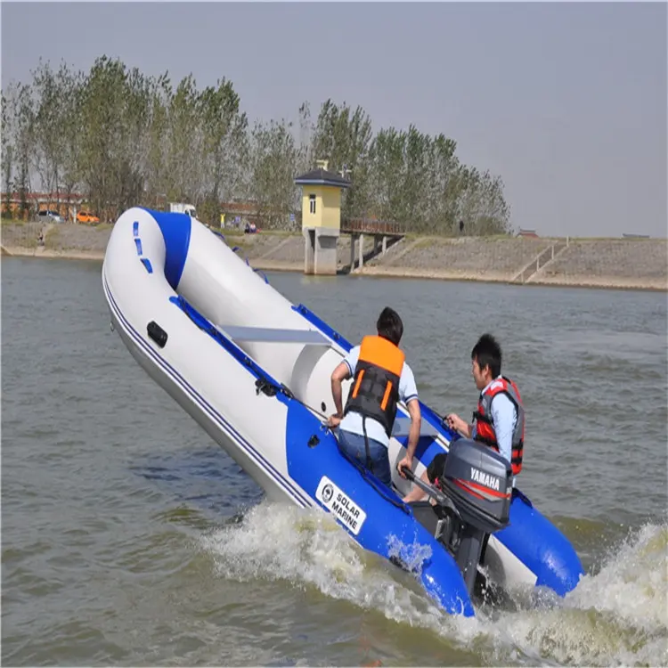 Chống Va Chạm Dày Nhiều Lớp Inflatable Thuyền Đánh Cá Thuyền Cao Su Với Sàn Nhôm Pvc Cho Sông Hồ