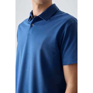 T-shirt basique pour homme en coton épais et doux, col polo, coupe ample - 88381 - Parliament - Product Image 2