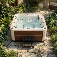 Jacuzzi Inteligente para Exteriores con Control Inteligente, Calentamiento Programable, Bañera de Hidromasaje con Protección de Seguridad contra Sobrecalentamiento y Desinfección con Ozono