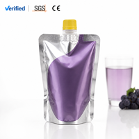 Sachet souple personnalisé tout-en-un avec bec verseur, en matériau alimentaire épaissi, anti-fuite, pour l'emballage de liquides (jus, confiture) destiné à la vente au détail