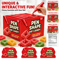 Fabricant vente en gros doux drôle stylo forme aigre fruité saveur confiture aigre gel stylos stylo liquide bonbons