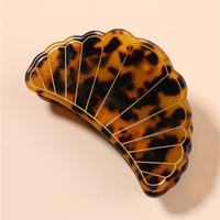 Pince à cheveux classique en acétate de cellulose motif écaille de tortue, design éventail festonné, accessoire capillaire quotidien pour femmes et filles 220954