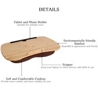 Table Oreiller Portable en bois de bambou pour ordinateur Portable, plateau pour ordinateur Portable avec coussin doux