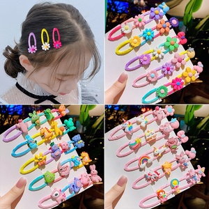 Juego de pinzas para el pelo de resina con dibujos animados para bebé, 10 Uds./juego de pinzas para el pelo con dibujos de animales, frutas, accesorios para el cabello - Product Image 2