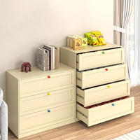 Armoire de rangement en acier à 5 tiroirs avec étagères réglables, buffet durable et écologique à 2 portes pour la cuisine, la maison ou le bureau
