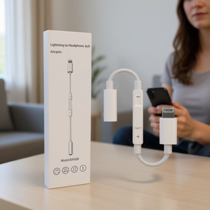 Light To 3.5mm Headphone Jack <b>Adapter</b> With Voice Call Support For iPhone Devices - Product Image 1