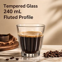 Tasses à café en verre cannelé en gros pour latte, mocha, café glacé et cold brew – Idéales pour les cafés et restaurants