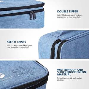 Échantillon gratuit Boîte d'alimentation mobile Câble de charge Voyage Portable Organisateur d'accessoires numériques Double couche Étui organisateur - Product Image 6