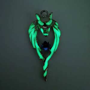 Collier Gothique Luminescent, Chaîne Rétro avec Pendentif <span class=keywords><strong>Totem</strong></span> Loup, Collier à Breloque Luminescent, Chaîne en Alliage - Product Image 2