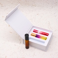 Coffret cadeau avec logo personnalisé Ensemble découverte de parfum Emballage de 5ml 10ml Mini flacons de bouteilles vides en verre Boîtes essentielles pour échantillons de cartes