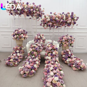 LEDA High Quality Spring Color Flowers Arch <b>Decoration</b> Arrangement Artificial Flower Ball Runner For Wedding Silk Faux Rose - Product Image 1