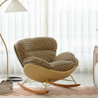 Fauteuil inclinable à bascule en velours moderne JINS, chaise longue, structure en acier inoxydable, écologique, siège individuel pour adultes, salon