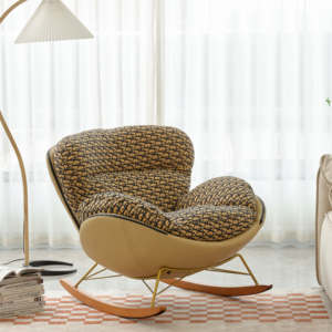 JINS Chaises de salon modernes et luxueuses Fauteuil inclinable à bascule Egg Sofa lounge Single Lazy Magical Metal Frame Adult Furniture - Product Image 1