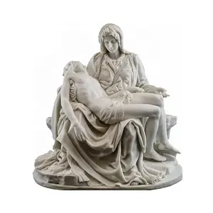 圣叶石宗教雕像真人大小麦当娜玲子雕塑花园石像米开朗基罗大理石雕塑