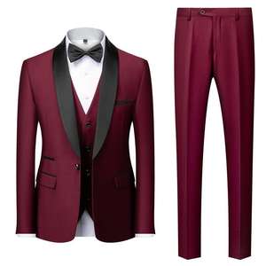 Traje de chaqueta de <span class=keywords><strong>hombre</strong></span> personalizado con botón de cierre de un solo pecho Pantalones de mosca Último diseño de manga larga Traje de tres piezas transpirable - Product Image 4