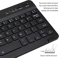 Mini clavier Bluetooth ultra-plat portable 77 touches, clavier sans fil mini portable rechargeable pour ordinateur portable, tablette, smartphone