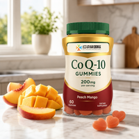Gummies CoQ10 200 mg par portion, saveur pêche mangue, 60 unités, étiquette personnalisée, emballage personnalisé, fabrication de compléments sous marque privée