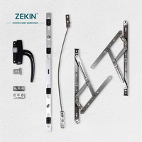 Ventana abatible de rotura térmica de aluminio de bajo precio ZEKIN, ventanas abatibles de aislamiento de pozo de vidrio templado doble duraderas personalizadas