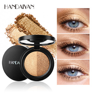 Palette de fards à paupières duo scintillants, 2 teintes dans un seul compact, fard à paupières nacré pailleté, imperméable, longue tenue, anti-bavures - Product Image 2