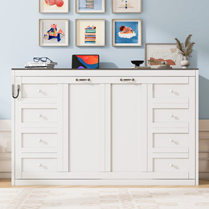 Lit Murphy avec rangement, blanc, convertible, pliable, meubles de chambre à coucher pour enfants, adultes, personnes âgées - Product Image 3