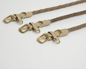 Collar y correa de perro mascota de cuero suave trenzado personalizado correa de perro de cuero nobuk ajustable de 2M con <span class=keywords><strong>2</strong></span> ganchos para todas las razas - Product Image 3
