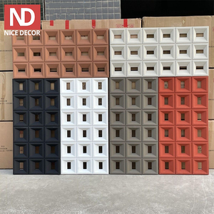 Panneaux muraux en mousse PU à neuf grilles, cloisons en PU, résistants à la corrosion, antidérapants pour la décoration, briques creuses en PU, forme géométrique - Product Image 1