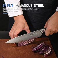 Hete Verkoop 33-laags Damascus Stalen Koks Fruitmesset Met Comfortabel Handvat Roestvrij Staal Voor Vlees