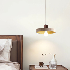 Bắc Âu Retro wabi Sabi LED ánh sáng mặt dây chuyền kem phong cách màu vàng travertine vuông chiếc đĩa bay Thiết kế trung cho phòng đình chỉ - Product Image 5