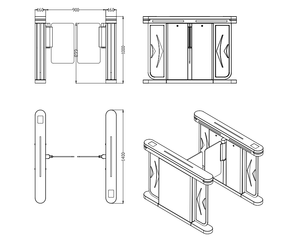 Torniquete de control de acceso de puerta de torniquete oscilante automático de nuevo diseño Zento con lector RFID para entrada de fábrica de escuela de oficina - Product Image 5