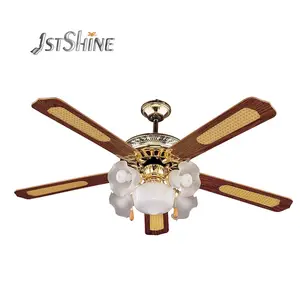 1stshine plafond ventilateur ruang belajar langit-langit dekoratif 52 inci tradisi kipas langit-dengan langit cahaya