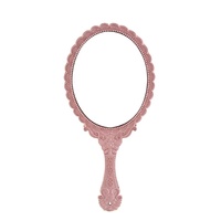 Ydm Hd Retro Patroon Handvat Make-Up Spiegel Schoonheidssalon Tattoo Makeup Spiegel Draagbare Hand-Held Kleine Spiegel