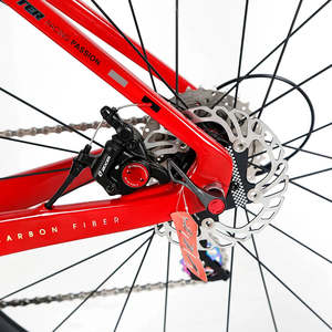 Vélo de route en fibre de carbone Twitter 700C bleu pour hommes avec roues de frein à disque entièrement en carbone pour fourche en acier en gros - Product Image 1