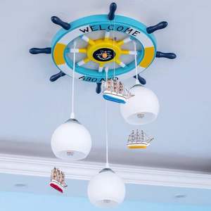 Kreative Modellierung von Segelboot Kids Led Decken leuchte Kinderzimmer Kronleuchter Leuchte Beleuchtung - Product Image 6