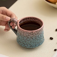 Tasse à café en porcelaine avec anse, résistante aux hautes températures, style rétro chinois, emballage cadeau, pour le petit-déjeuner au bureau