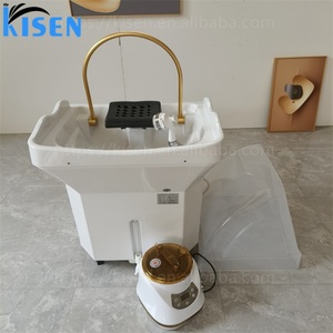 Kisen Hot Selling Portable Shampoo Sink Durable Hair Washing Bowl With Water <b>Pump</b> in Stock for Barber Shop Salon - Product Image 4