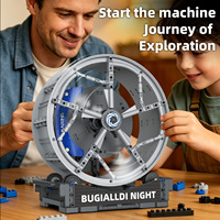 Kit de construction de moyeu de roue original 548 pièces, jante à 6 rayons en treillis, étrier bleu, modèle de voitures en briques de collection, cadeau pour adulte