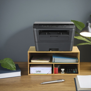 Bambus-Druckerständer mit Aufbewahrung Multifunktionales 2-stufiges Papierorganisationsregal für Zuhause, Büro und Schule - Product Image 4