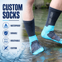 Chaussettes de randonnée imperméables Terry Cushion avec logo personnalisé, 3 couches, chaussettes thermiques imperméables pour l'extérieur, chaussettes de ski d'hiver