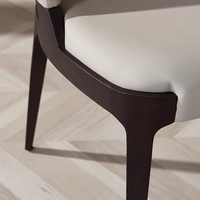 Chaises de salle à manger en bois massif et cuir, design moderne BST pour maison, appartement, restaurant
