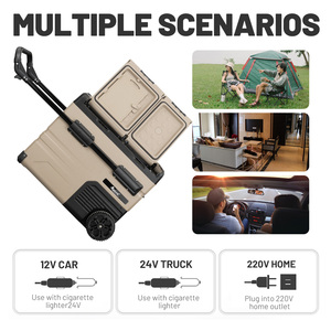 TAW45-refrigerador portátil mini para coche, control electrónico, <span class=keywords><strong>ruedas</strong></span> y mango, 12v dc, compresor de doble zona para acampada - Product Image 4