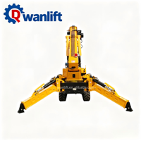 Grue araignée compacte tout-terrain hydraulique avec flèche personnalisable pour levage flexible du verre