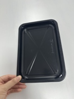 Barquette en plastique sous vide jetable, noire, épaisse, en matériaux de sécurité, pour steak, fruits de mer et plats préparés
