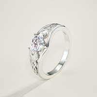 Bagues de couple en argent S925 pour femmes, incrustées de diamants Moissanite, bagues de mariage, style élégant pour femme de bureau, vente en gros