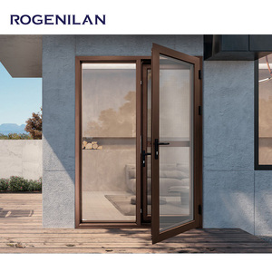 Rogenilan, fournisseur chinois, portes et fenêtres en aluminium sur mesure, double vitrage, porte française fixe <span class=keywords><strong>de</strong></span> grande taille pour les maisons - Product Image 6