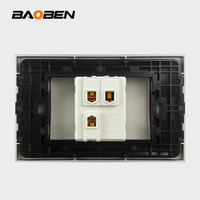 Prise murale intelligente BAOBEN EU - Charge rapide Type C, panneau d'interrupteurs modulaire gris pour la maison/le bureau