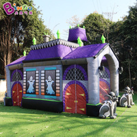 Maison hantée gonflable d'extérieur en forme de citrouille effrayante, labyrinthe gonflable personnalisé pour Halloween, décoration de fête d'Halloween