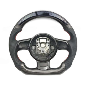 Volante de Fibra de Carbono Forjado y Cuero Genuino con Pantalla LED para Audi R8 <span class=keywords><strong>TT</strong></span> <span class=keywords><strong>Roadster</strong></span> RS TTS <span class=keywords><strong>MK2</strong></span> 8j 2008 a 2013 - Product Image 1