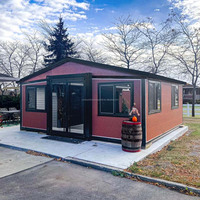 Maison extensible à double aile de 40 pieds, logement portable pour chantier de construction